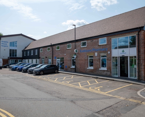 A building next to a car park